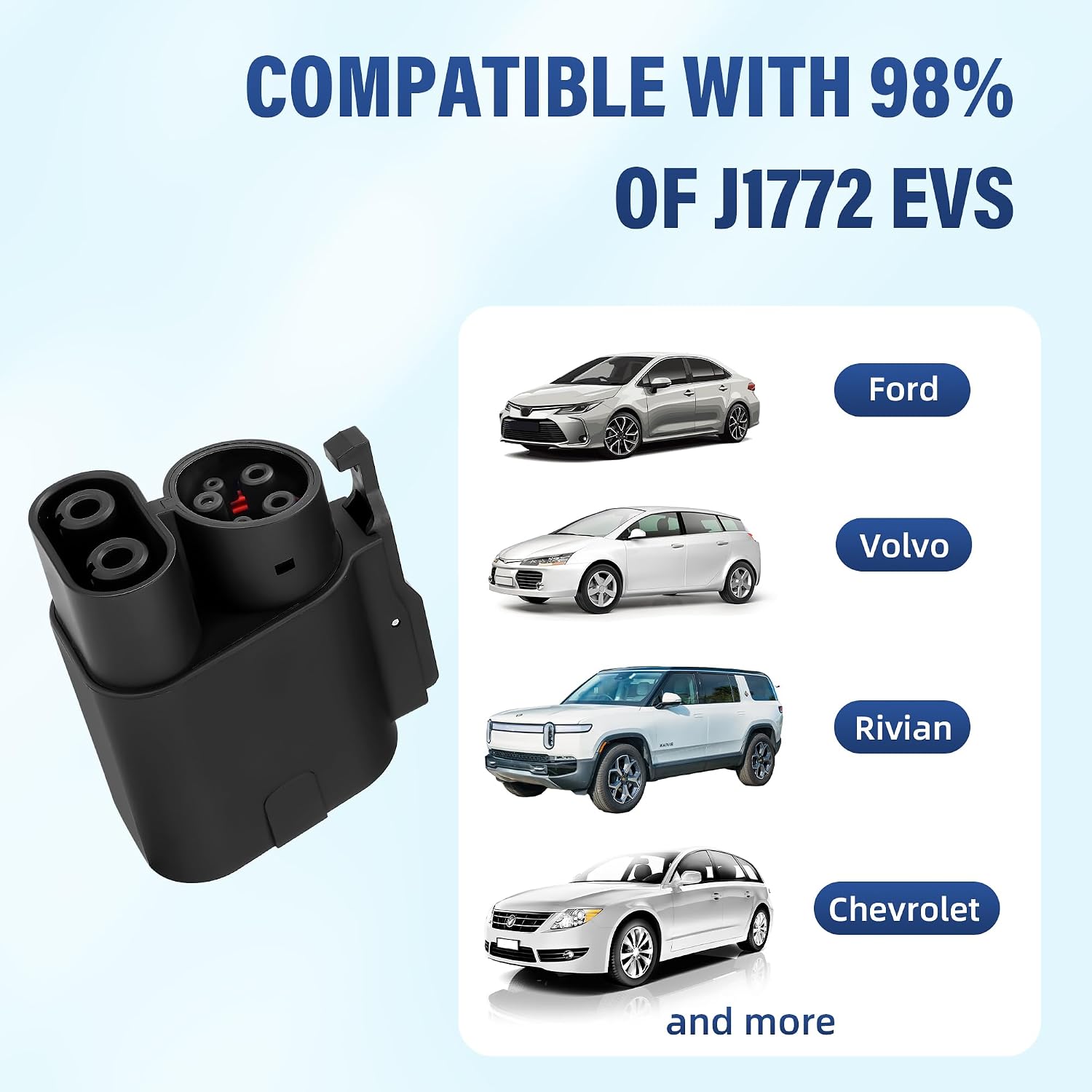 NACS to CCS EV Charging Adapter, for Tesla Supercharger to CCS1, Max 500A, 1000V, Safety Certified, Fast Charging Rivian, Ford, GM CCS1 Electric Vehicles with Vortex Plug