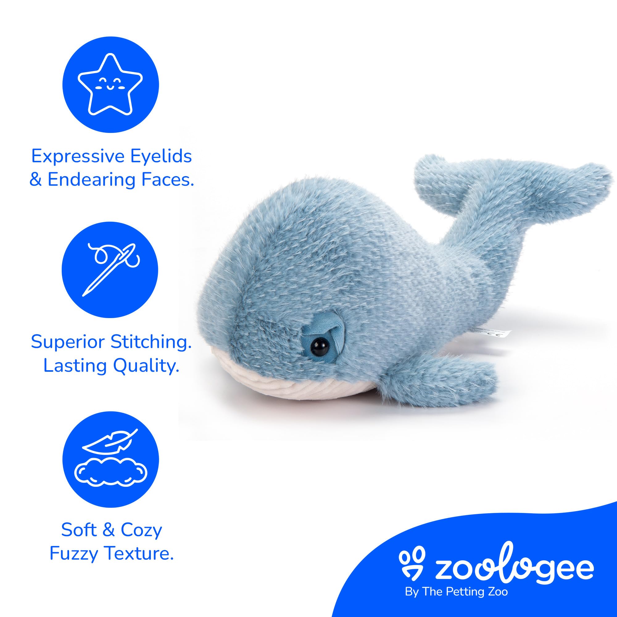 Amazon.com: The Petting Zoo Whale Stuffed Animal Plushie, Gifts