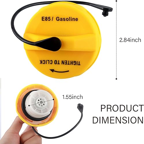 Miniatura 2 de Repuesto de tapa de gasolina E85, OEM # 52030379AA 52030379AB 52030380AA, tapa de depósito de combustible compatible con Chrysler Sebring Dodge