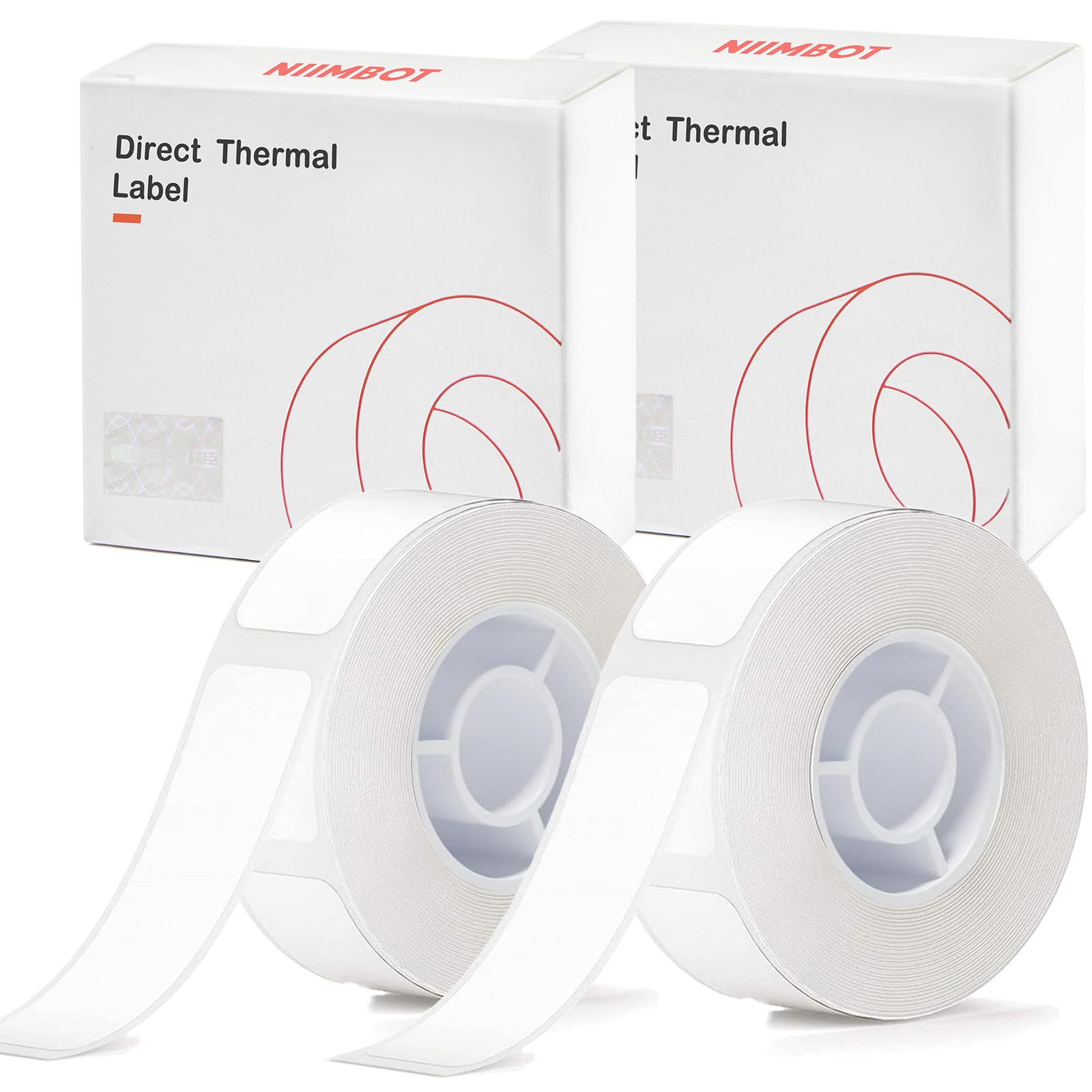 NIIMBOT Label Maker Tape of Model D11/D110/D101 Printer, (2 Rolls, 0.59"×1.96"/15×50mm) Adapted Label Printing Paper, Office & Home Labeling Tape