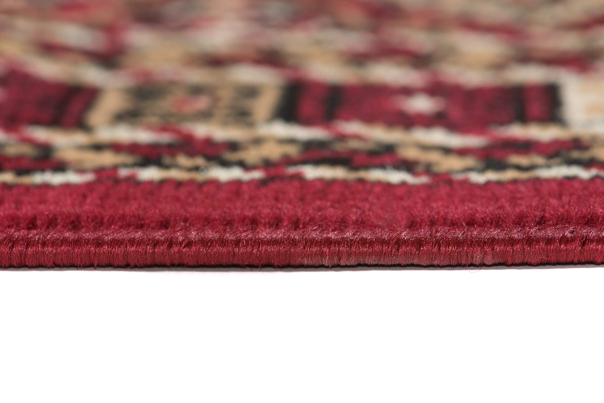 Carpeto Rugs Tappeto Orientale Salotto a Pelo Corto Rosso Bordeaux Bordò 140 x 200 cm Classico Persian Design