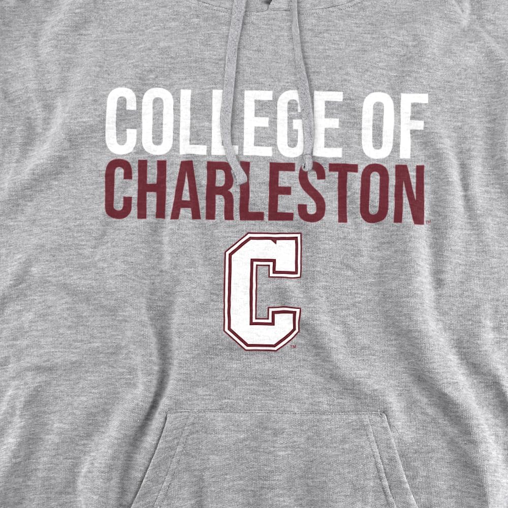 College of Charleston Official Stacked Unisex Adult Pull-Over Hoodie