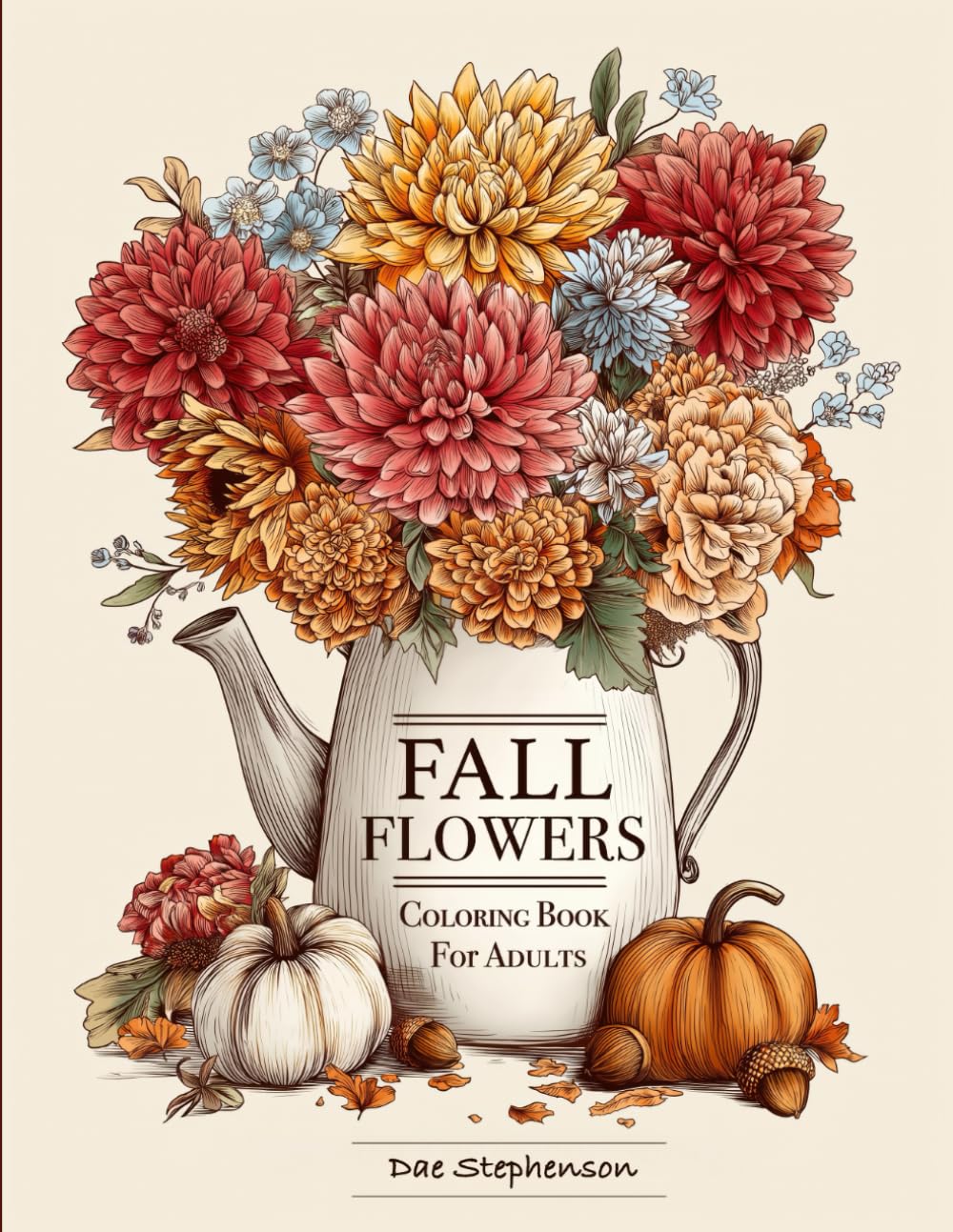 Fall Flowers Coloring Book for Adults: Advanced Coloring Pages with Flowers for Relaxation and Stress Relief