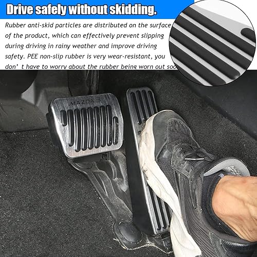 Miniatura 6 de Kakash Accesorios interiores personalizados para Mazda 3 2019 2020 2021 2022, aleación de aluminio, fundas de pedal de acelerador de gas,