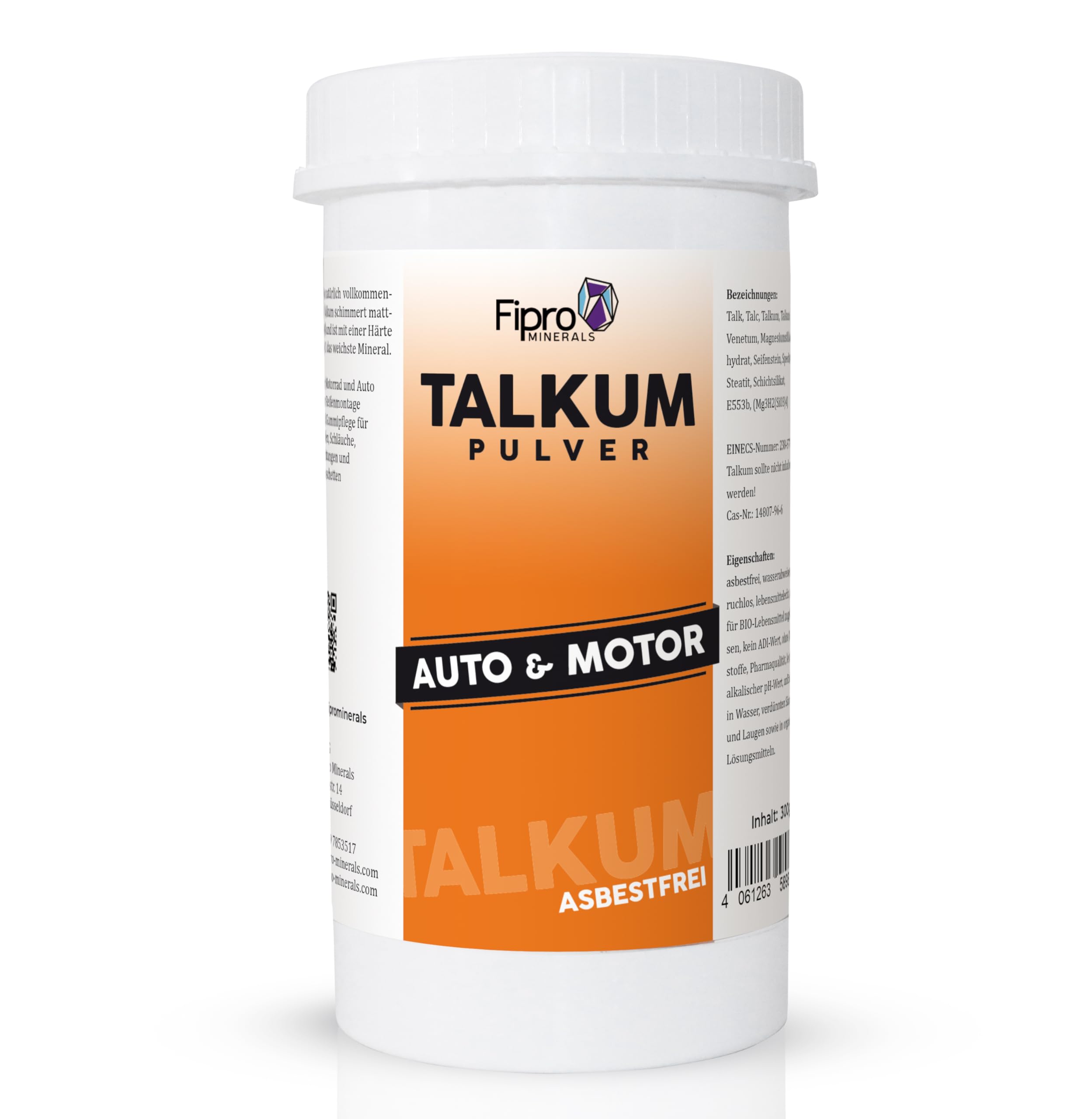 Talco en polvo (300 g) para el cuidado de caucho de bicicletas, motocicletas y automóviles. Sin amianto. 100 % talco para montaje de neumáticos, cambio de neumáticos, manguitos y sellado de