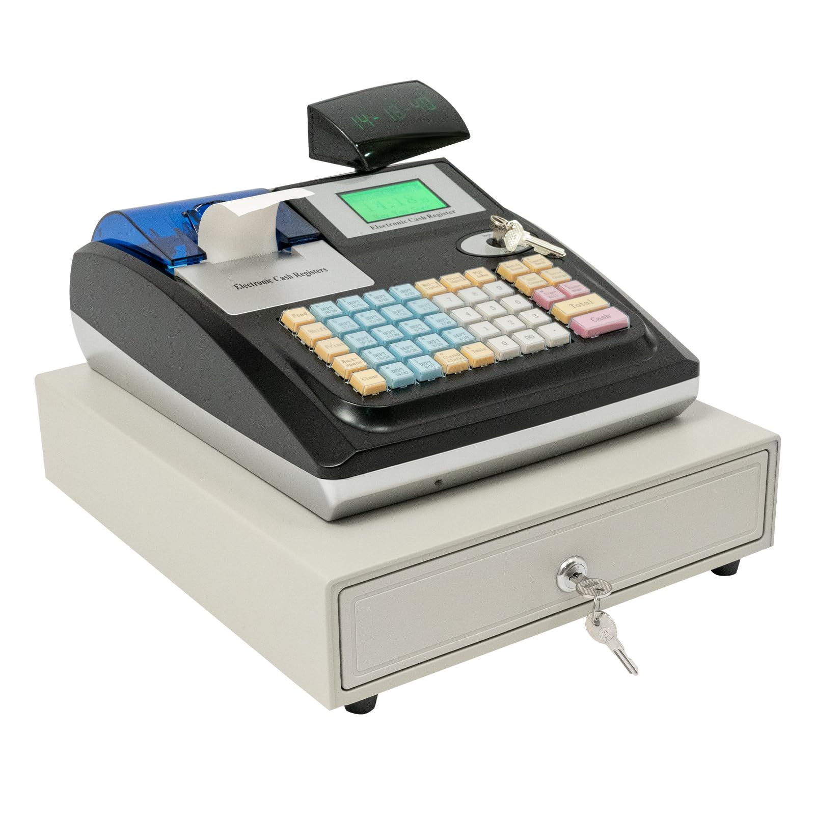 Caja registradora electrónica con 48 teclas, pantalla digital de 40W. Caja registradora electrónica para comercio minorista, hostelería y supermercado