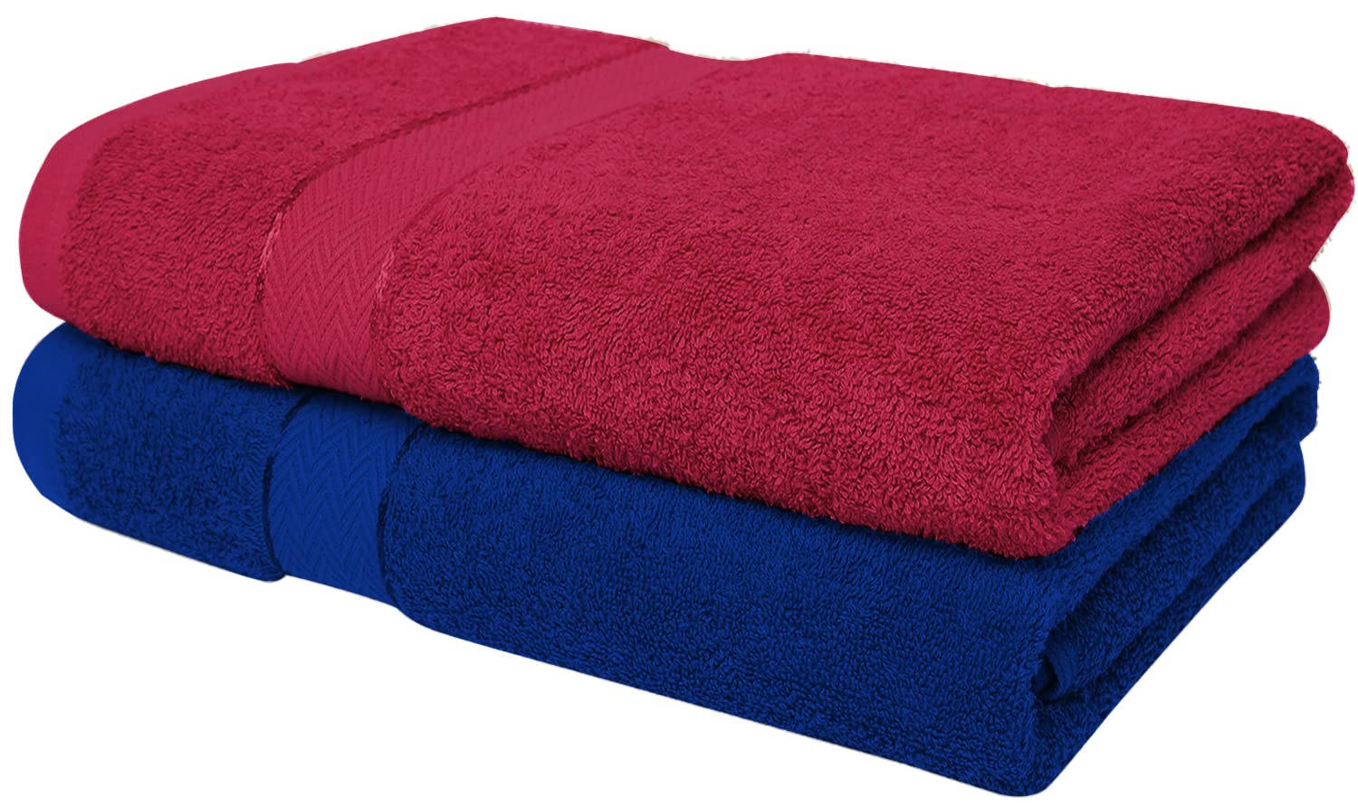 Cloth Fusion 100% Cotton 500 GSM Bath Towels | Extra Soft & Absorbent Large Size Towels for Bathing | Set of 2 (Red & Blue) (B09PDBRR41) Amazon Price History, Amazon Price Tracker