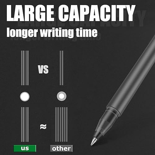 Miniatura 2 de SMOOTHERPRO Bolígrafos de gel prémium con tubo de cartucho de tinta gigante, paquete de 12 unidades de punta fina de 0.020 in para oficina, escuela,