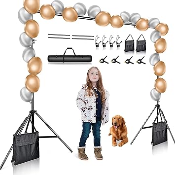 BEIYANG Photo Video Studio 8.5 x 10 FT, Adjustable Backdrop Stand System Kit with Carry Bag for Wedding Party Stage Decoration