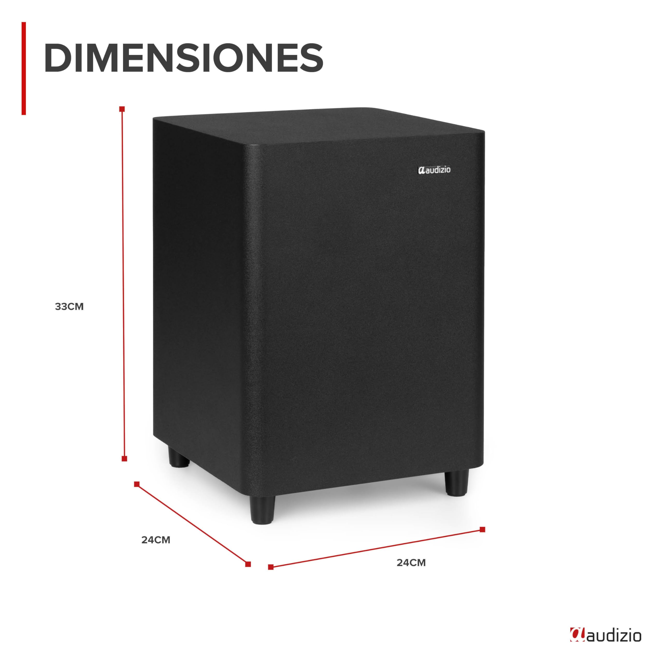 Audizio SW65C – Subwoofer Activo HiFi de 130W con woofer 6,5” y Graves Profundos, Filtro Ajustable, Control de Fase, Bass Reflex, Altavoz para Home Cinema, soundbars y Equipos de música, Color Negro