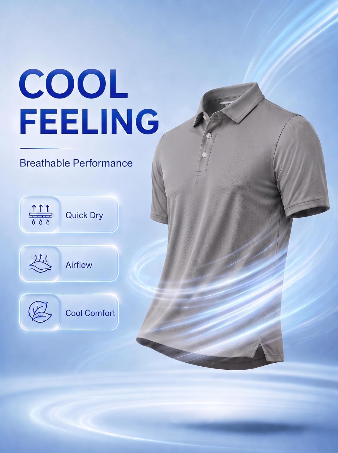 Boladeci Men's Polo Shirts Quick Dry Moisture Wicking image 4