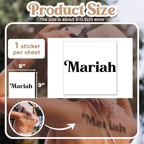 Miniatura 10 de Tatuaje temporal personalizado para adultos con nombre de texto personalizado, adhesivo de tatuaje falso para mujeres y hombres, tatuaje de nombre