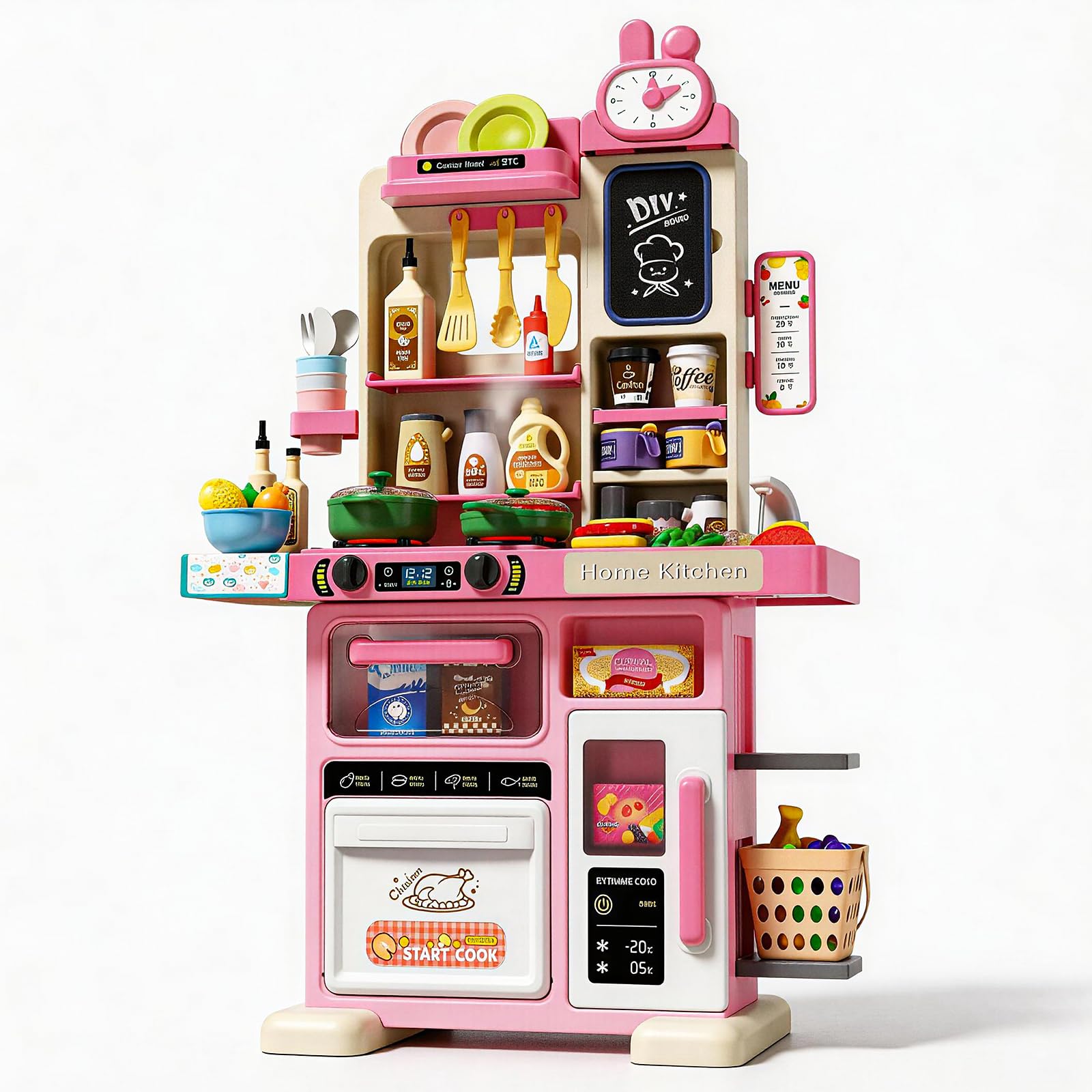 Amazon.com: 33.8IN - 70PCS Kids Kitchen Playset with Sound & Light