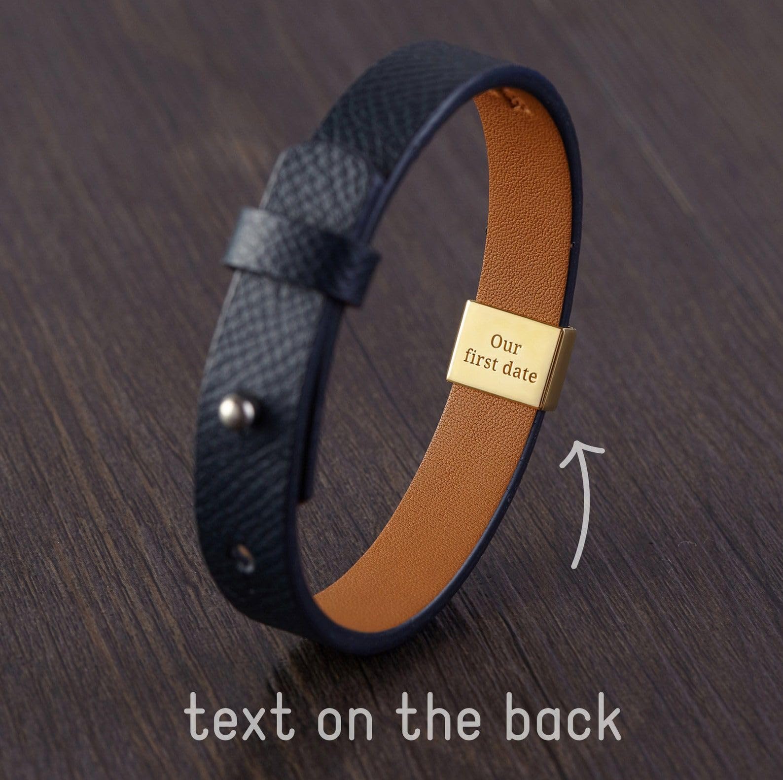 Personalizado pulsera para esposo, Navidad para él, parejas pulsera uno año aniversario para novio cuero Día de la Madre Navidad cumpleaños aniversario