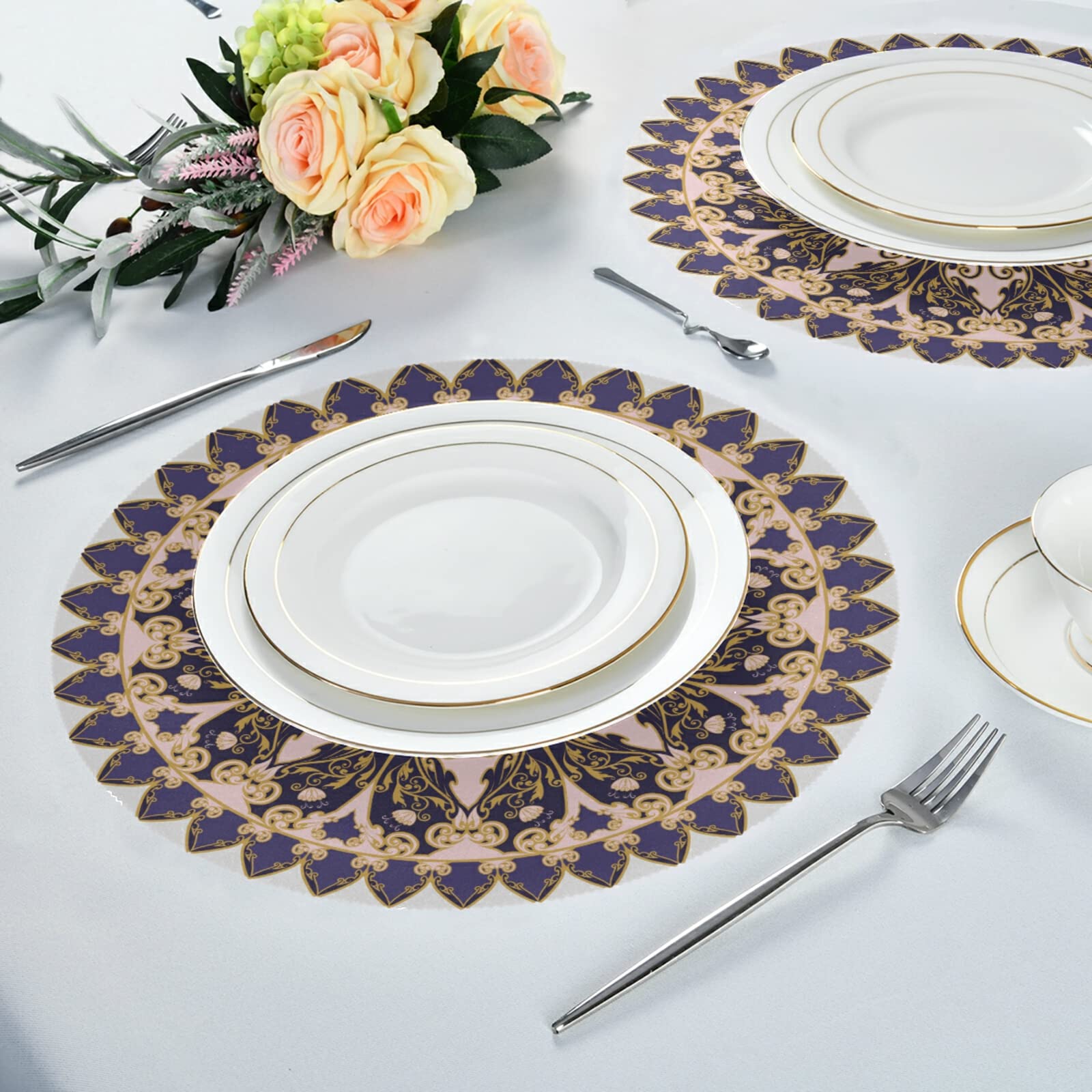 Sets De Table En PVC Lavables, Imperméables Et Antidérapants, 6 Sets De Table Et 6 Sous Verres Noirs 97207226