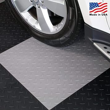 ModuTile Garage Flooring Interlocking Tiles, Diamond Top, Grey 27 Pack