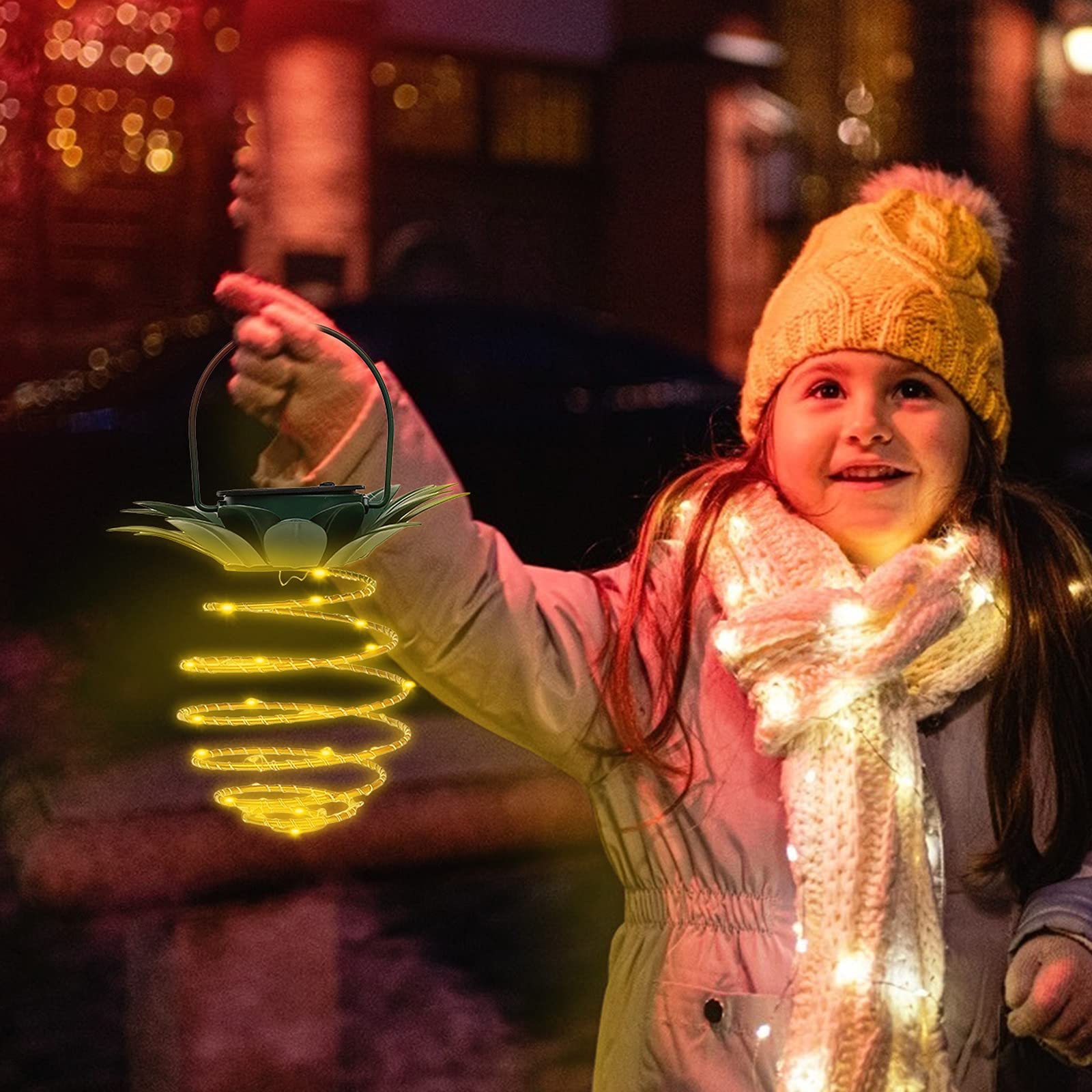 Bseka Solar Pineapple Copper Wire Lamp, LED Copper Lamp String Garden Lamp,Courtyard Garden Decoration Solar Lamp. (1PC)