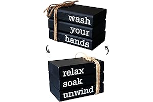 LIVDUCOT Farmhouse Mini Book Stack for Bathroom Decor: Stylish Touch for Your Restroom