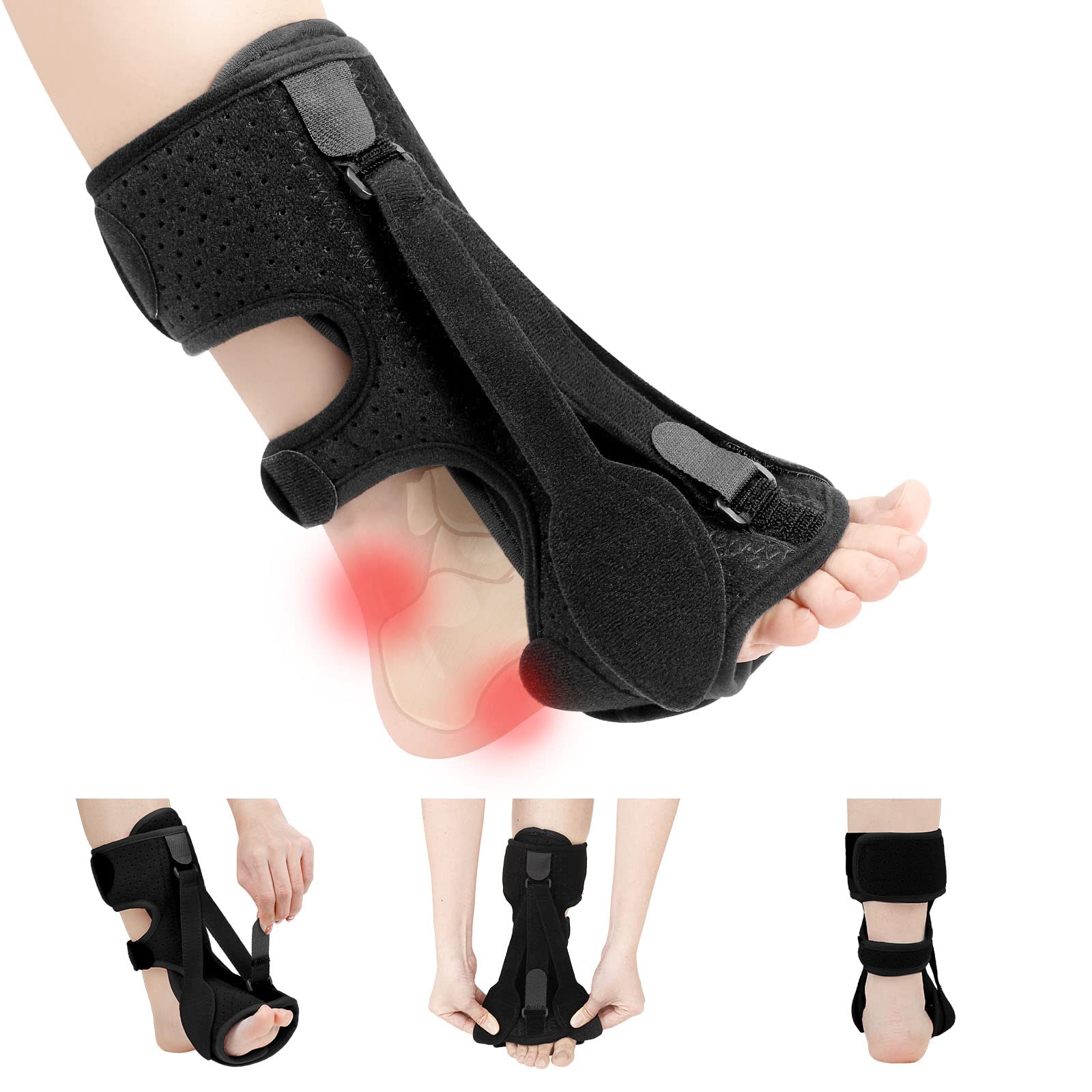 Photo 1 of exhood Plantar Fasciitis Night Splint - Black
