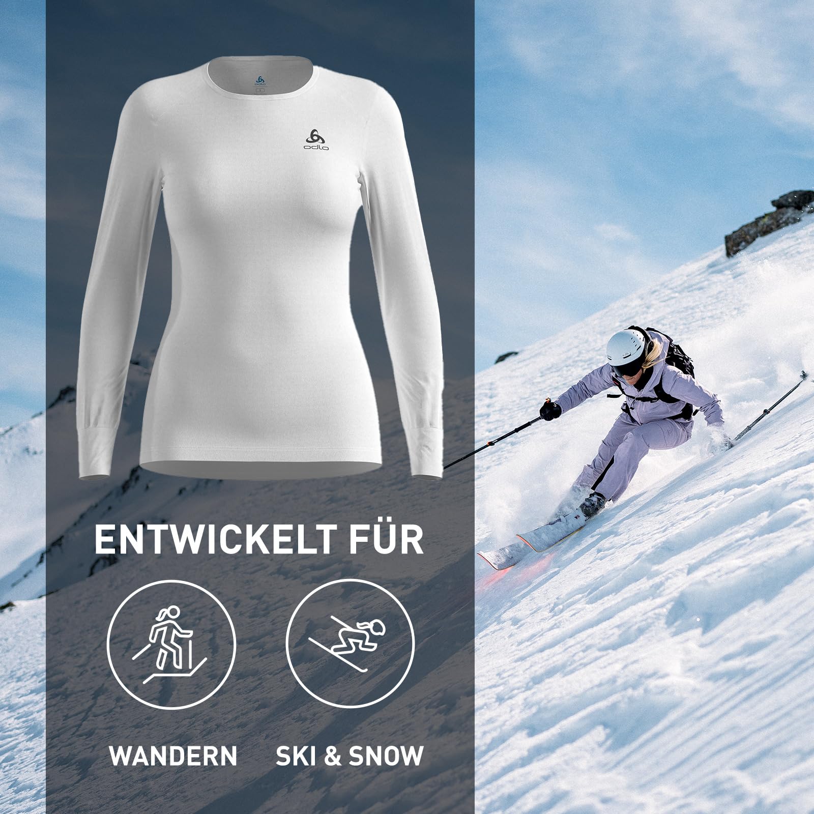Odlo Thermounterwäsche Herren Active Warm I Langarm Thermoshirt I Warme Skiunterwäsche