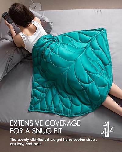 Miniatura 2 de Kaisa Manta de regazo con peso refrescante para adultos (7 libras, 41 x 53 pulgadas), manta de microfibra transpirable con peso lavable a máquina,