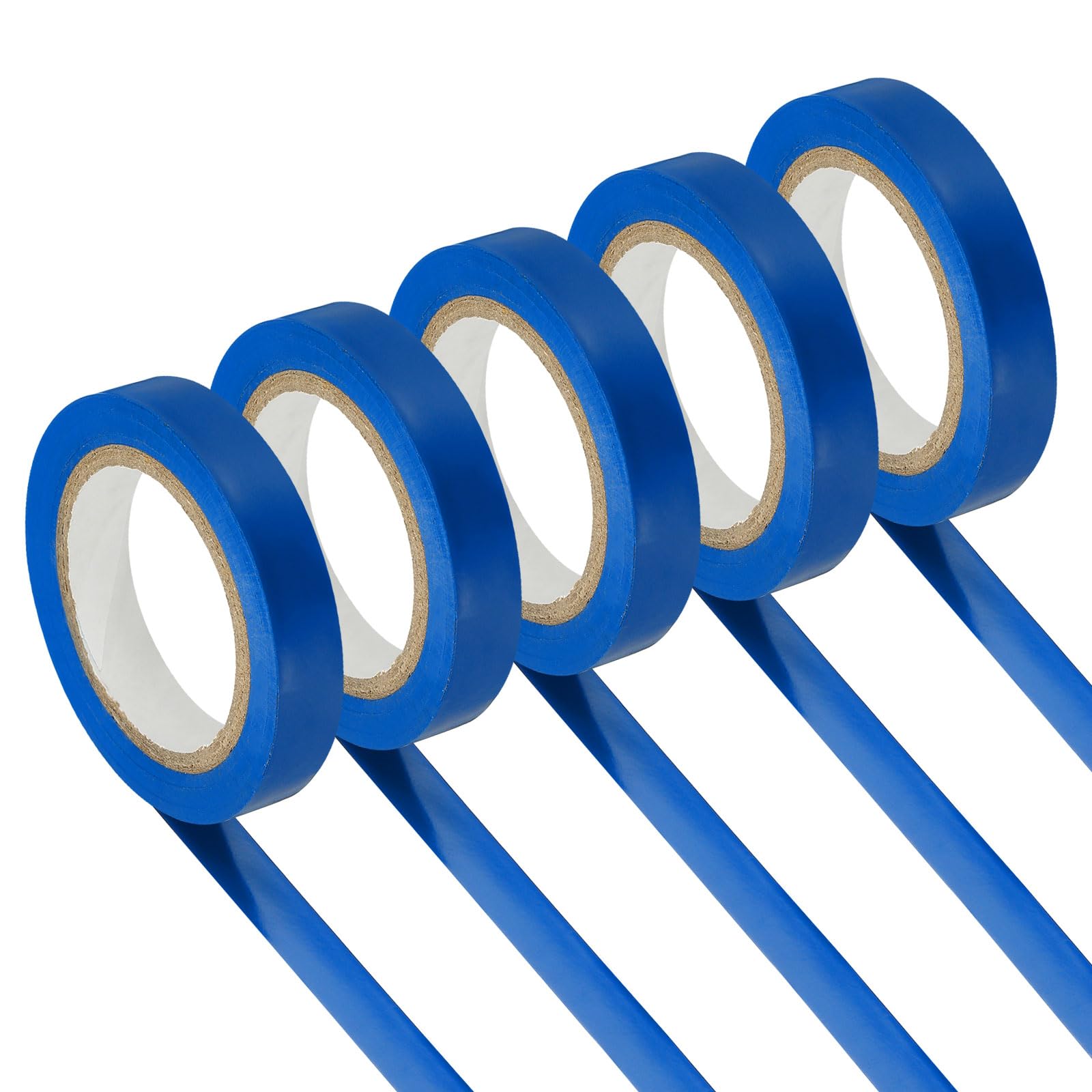 YELARXI Grip Fishing Tape, PVC Racquet Finishing Tapes Racket Accessories Sticky Seal - Fitting for (Tennis, Badminton, Squash), 5 Pack & 32.8ft & Blue