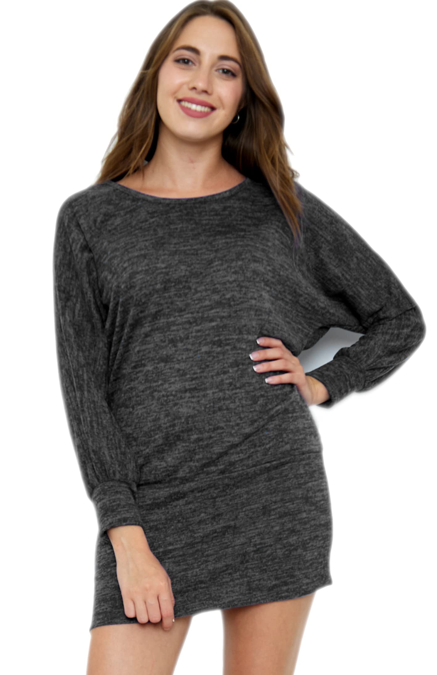 Van Der Rich ® - Minikleid Pullover im Oversize-Stil mit Fledermausärmeln - Damen