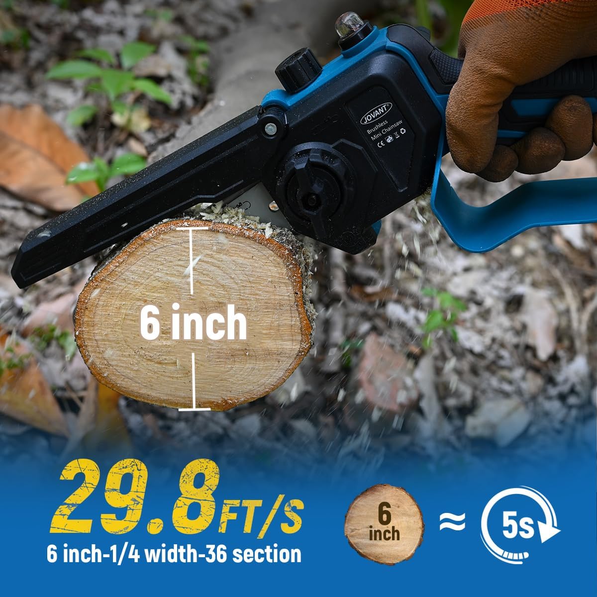 Pole Saw for Tree Trimming,15-Foot Reach Pole Tree Trimmer,6inch Electric Pole Chainsaw for Branch and Wood Cutting with Portable Bag&6 Inch Mini Chainsaw Chain with Replacement Saw Chain Bar