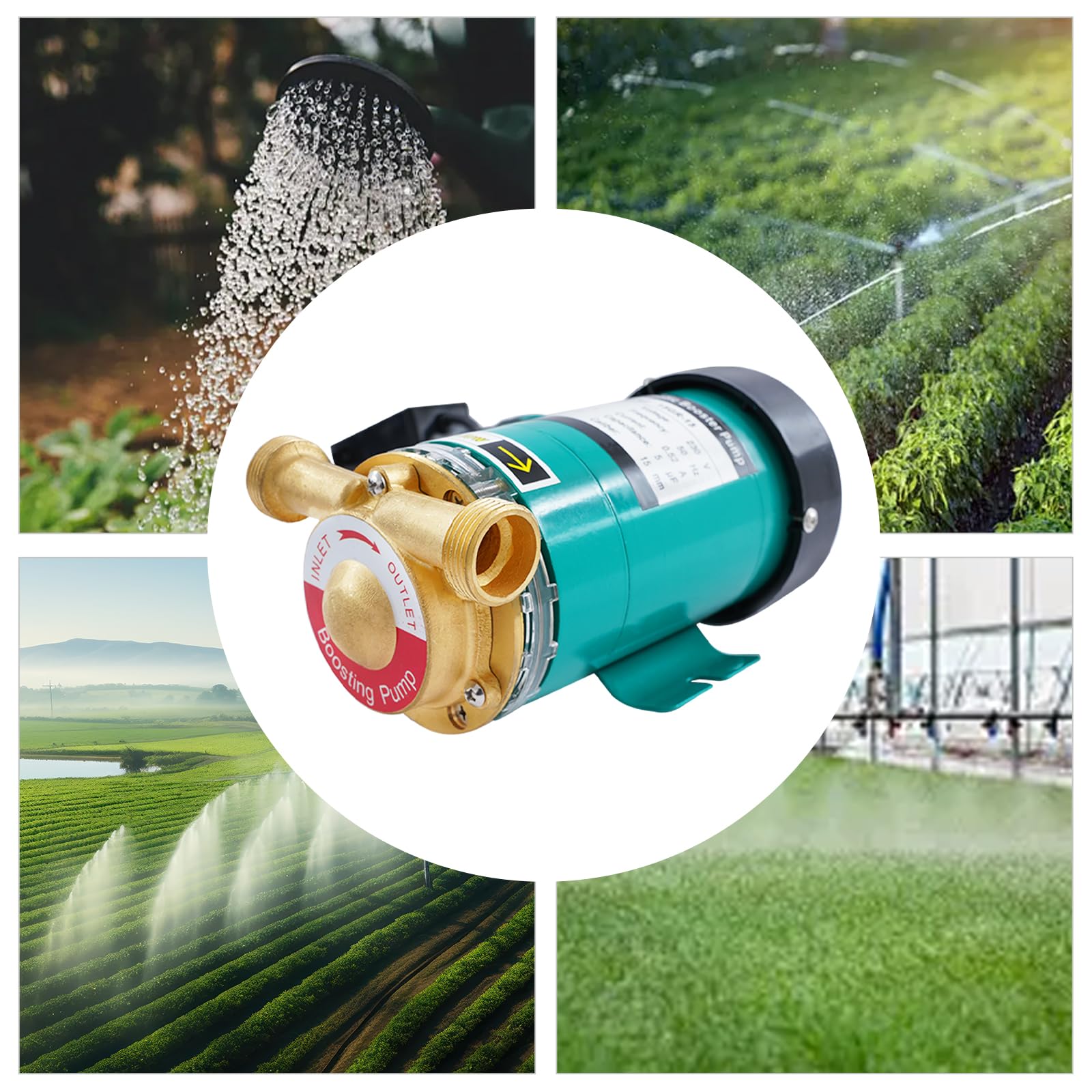 Pompa per acqua booster 120 W, 25 l/min, pompa automatica di aumento della pressione per la doccia, con interruttore di flusso dell'acqua, per casa, cucina, bagno, irrigazione
