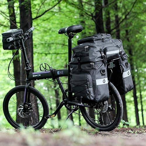 Miniatura 8 de Rhinowalk Bolsa de bicicleta para bicicleta, bolsa de carga, bolsa de sillín para bicicleta, bolsa de hombro, bolsa de alforja para portátil, bolsa
