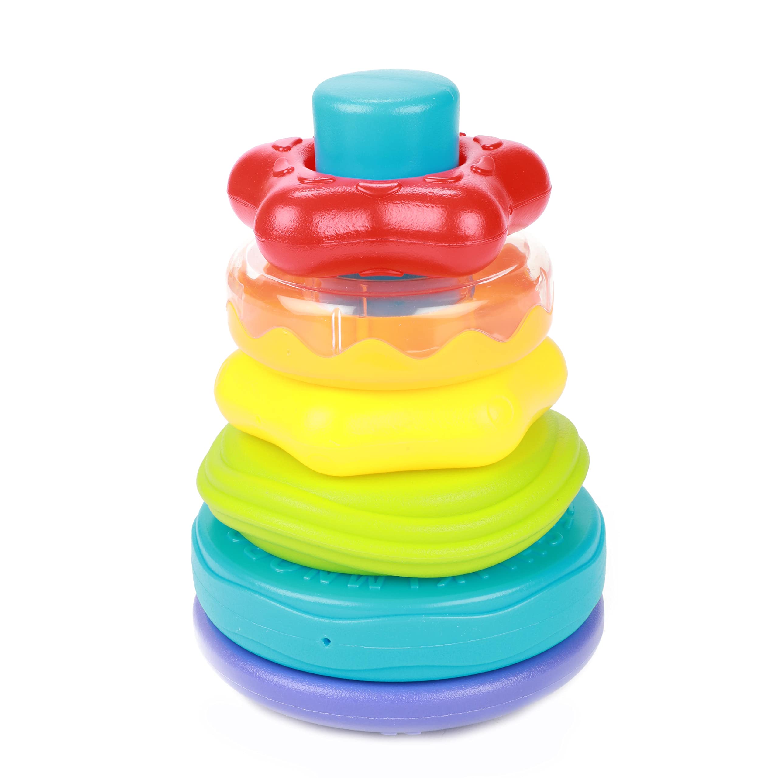 Toi-Toys Little Stars, torre impilabile, 6 pezzi, impermeabile, gioco impilabile, Montessori, giocattolo per vasca da bagno, dai 6 mesi in su