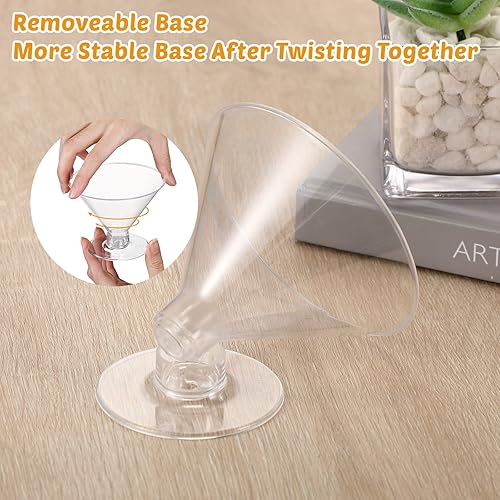 Miniatura 4 de Yinkin 500 vasos de Martini de plástico desechables de 2 onzas, 5 onzas, 7 onzas, transparentes, para cóctel, postre, parfait, vasos irrompibles