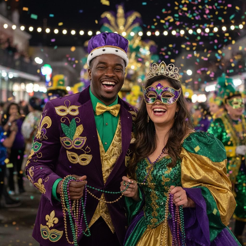 Anderson's Prom & Homecoming Royalty Set, Gold Tiara & Satin Crown with Faux Fur Trim, King & Queen Coronation Accessories
