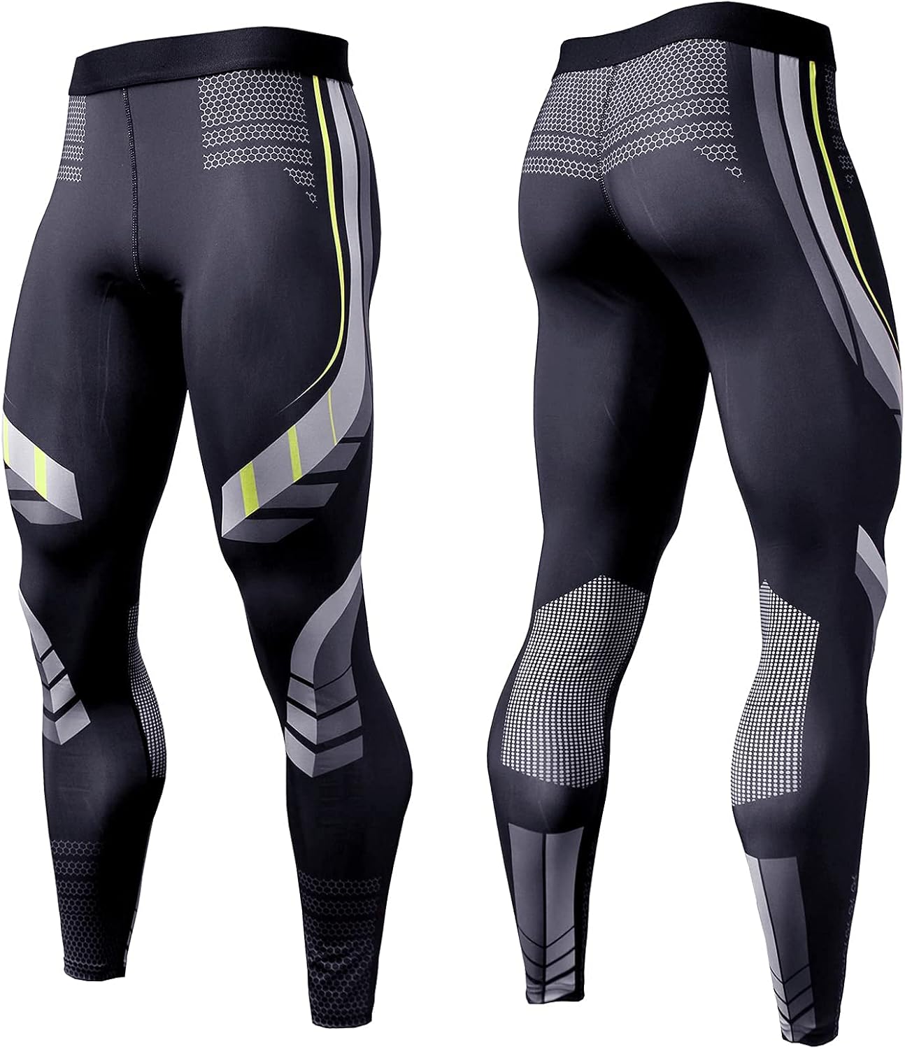 OEBLD Compression Pants Men UV Blocking Running Tights 1 or 2 Pack Gym Yoga Leggings for Athletic Workout - Image 8