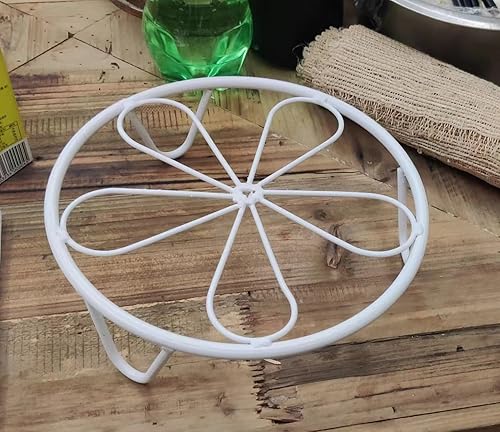 Miniatura 7 de Soporte de metal pequeño de 6 pulgadas para plantas con platillo para interiores y exteriores, contenedor de hierro inoxidable para jardín, estante