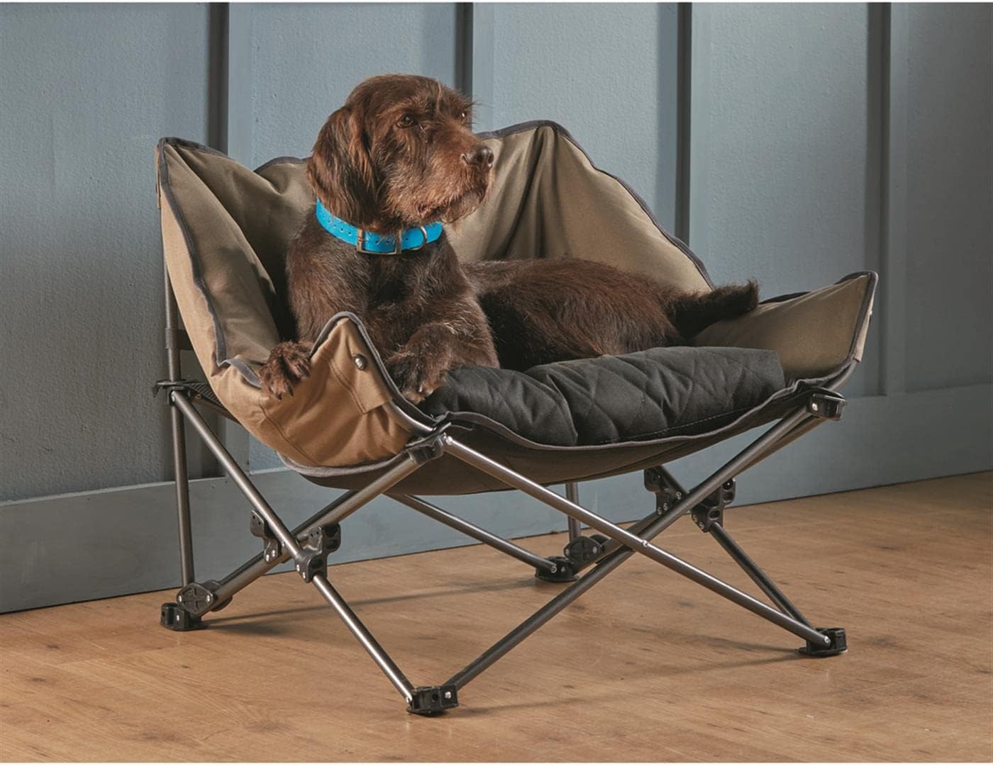 Guide Gear Padded Portable Pet Bed; Raised Outdoor Dog Couch, Cot Brown image 5