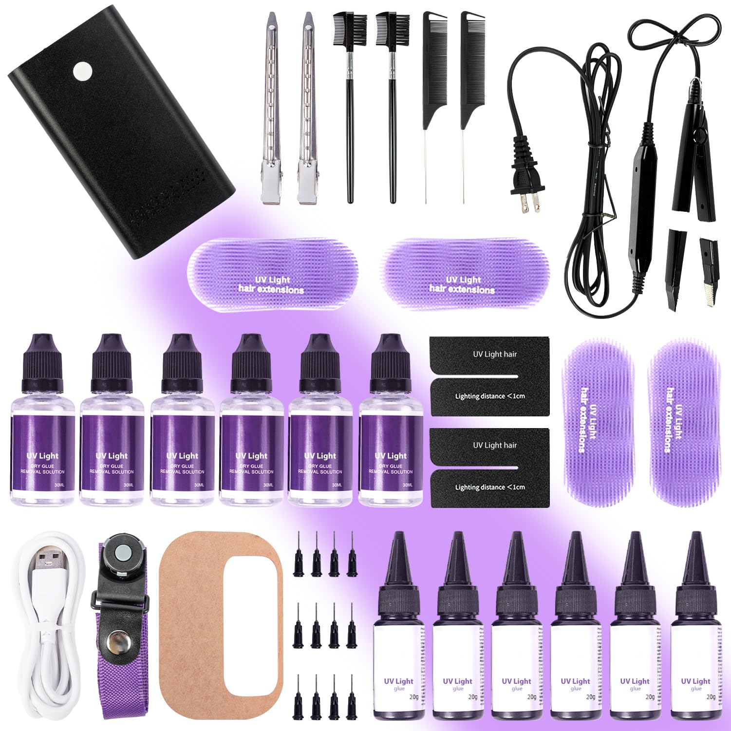 Photo 1 of Prosa UV Light Hair Extension Kit - Black Machine Set