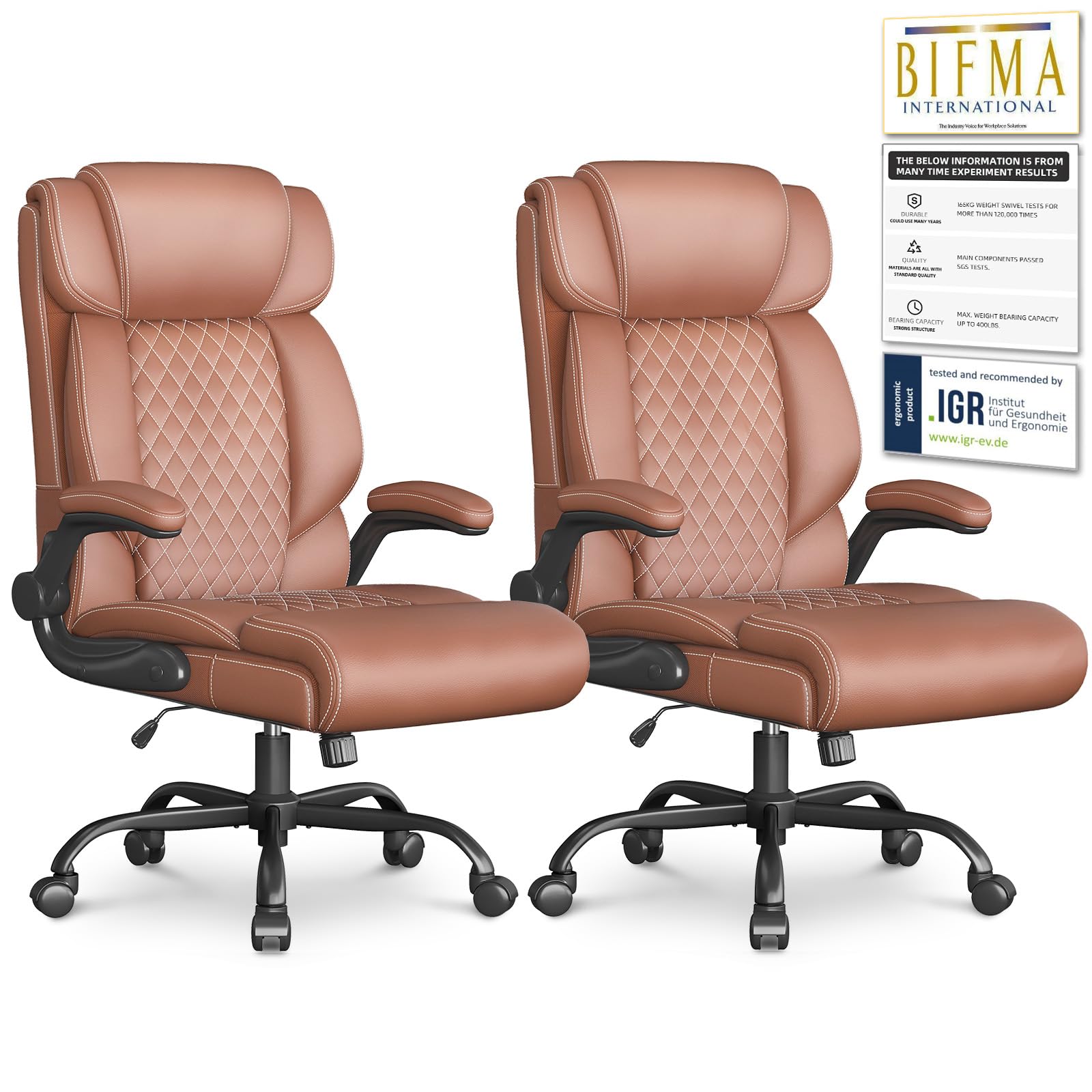 Office Chair, Executive High Back Big and Tall Office Chair,Brown