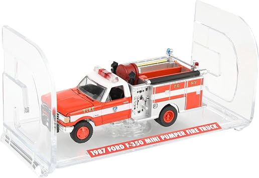 Greenlight 1/64 1987 Ford F-350 Mini Pumper Fire Truck, FDNY 160th Anniversary, Hobby Exclusive 30550