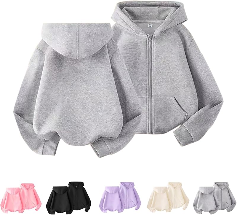Oversized Hoodies For Teen Girls Boys Baggy Zip Up Classic Hooded Sweatshirts Casual Solid Long Sleeve Jacket with Pockets