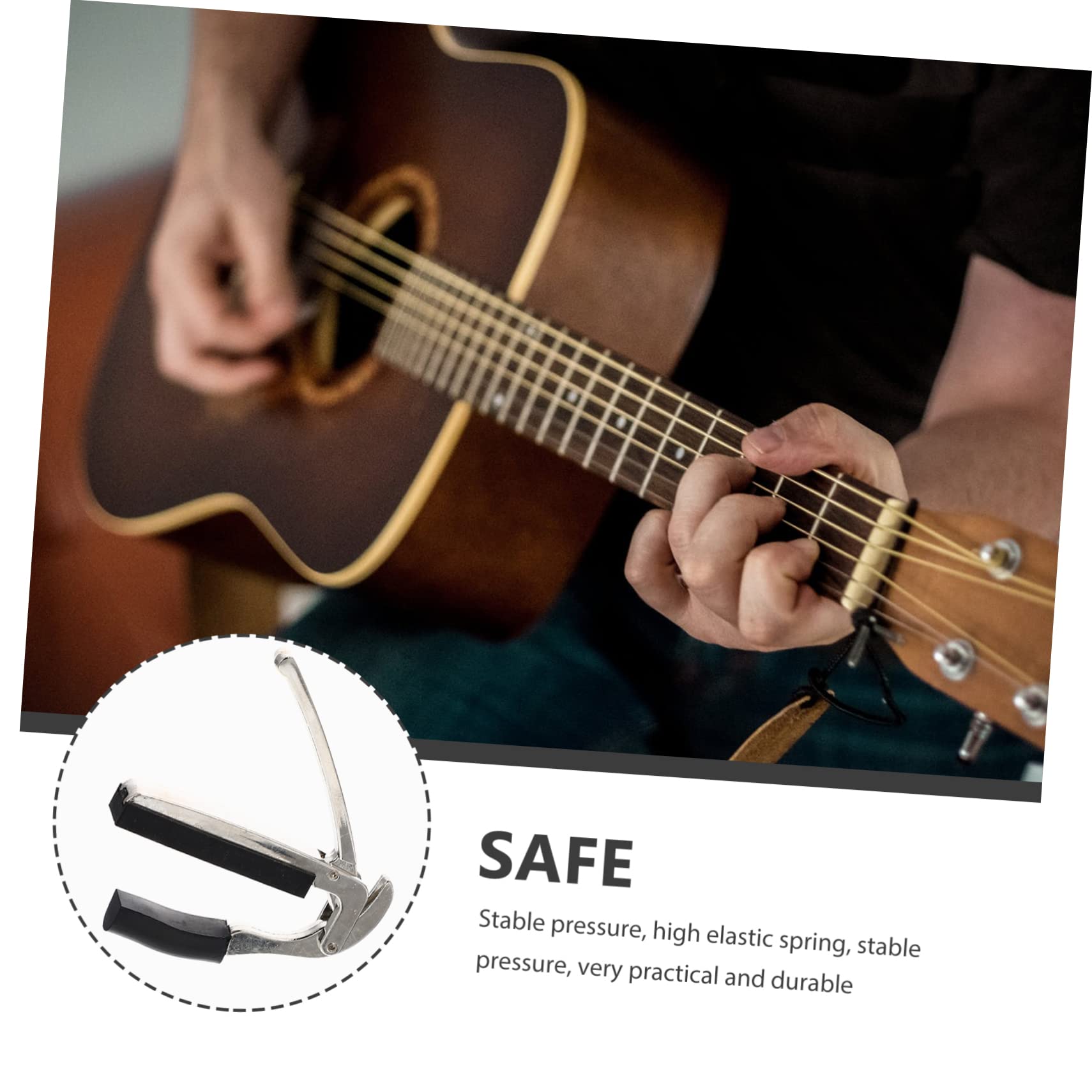 BESPORTBLE Metal Guitar Capo for Acoustic Guitar Tuner Beginner's Accessory Sandhi Clamp