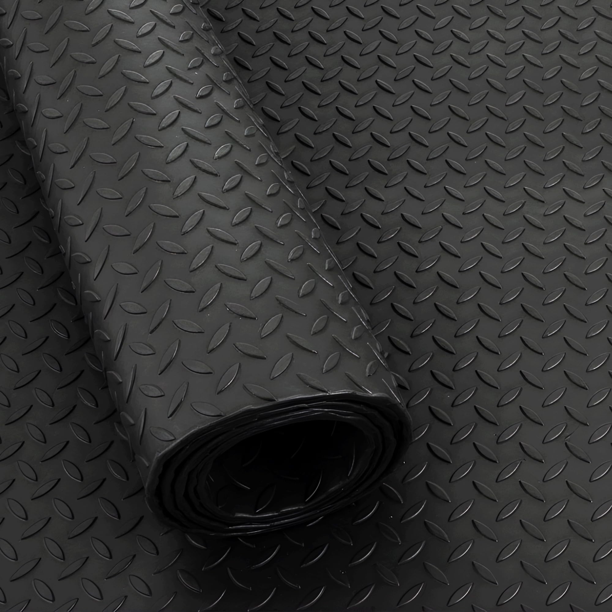 Rubber Matting Roll 1m x 1.2m | Checker Plate Rubber Matting, Heavy Duty Non-Slip Waterproof | Garage Floor Mat, Gym Mat, Shed Flooring | Indoor & Outdoor 3mm Checker Plate Design - Prestige Mats