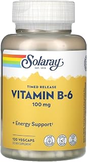 Solaray B 6 Two Stage Timed Release, 100mg, 60 Count