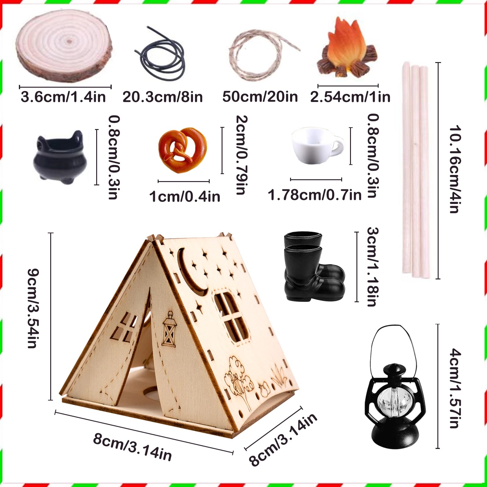 CD-Ensemble de 2 portes de lutin de Noël avec accessoires - Maison de