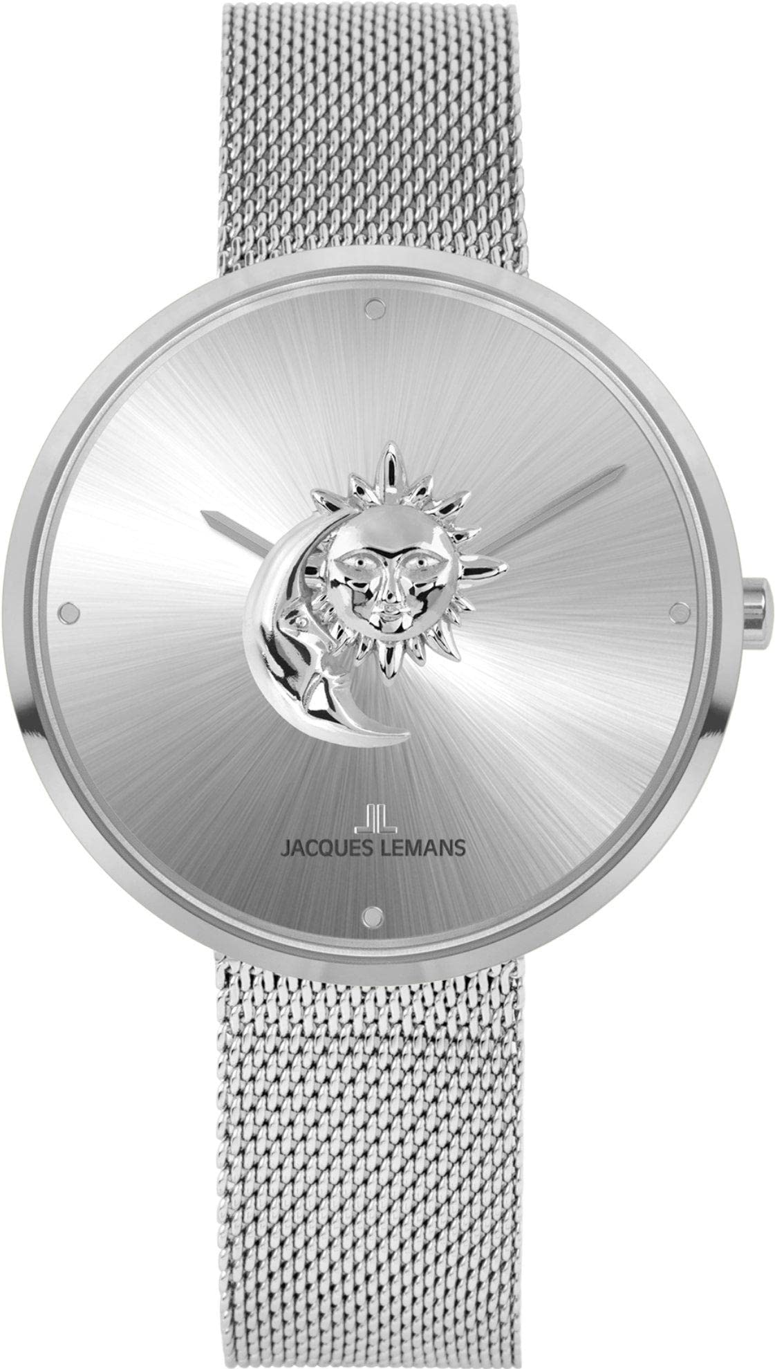 Jacques Lemans Damenarmbanduhr Design 1-2092M Edelstahl, Mond, Sonne