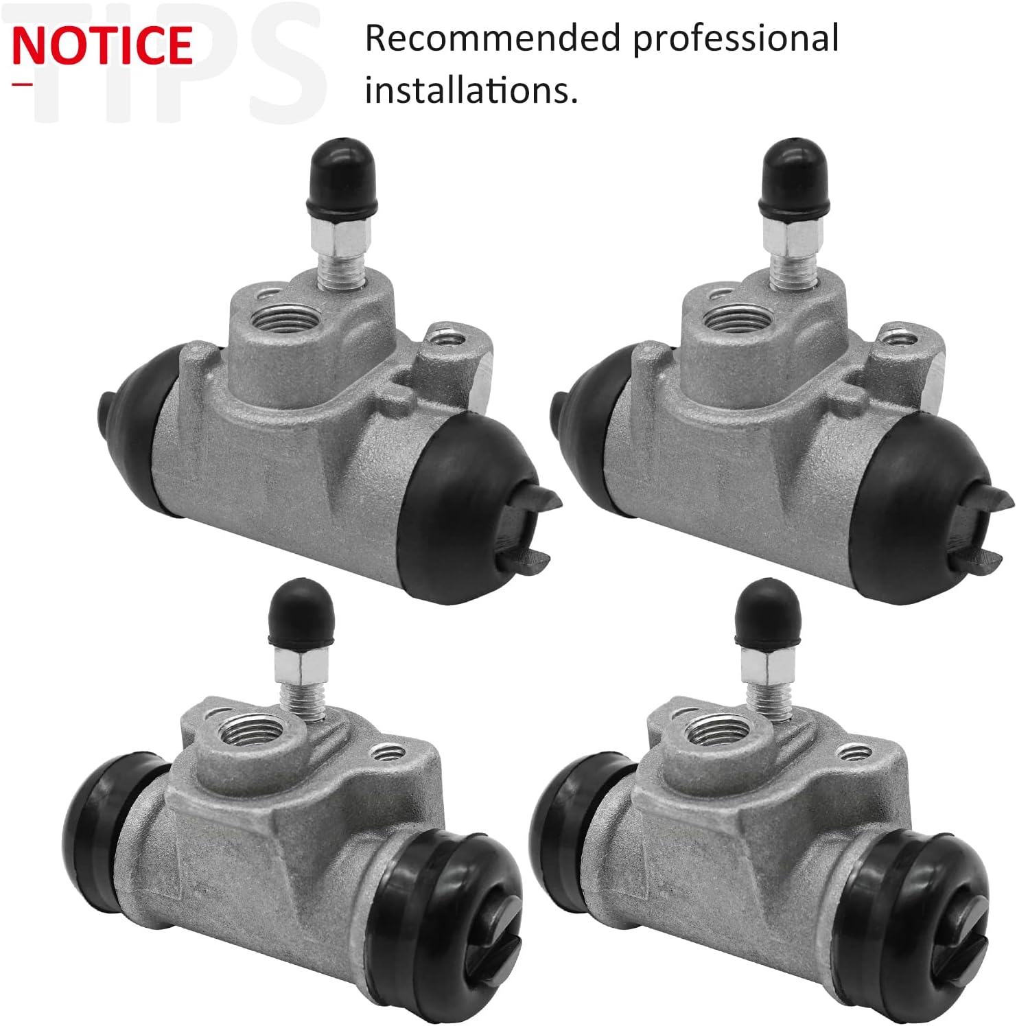 Front Rear Brake Wheel Cylinders All 4 Fit for Kawasaki KAF300 Mule 500 520 550 1991-2004, OEM# 43092-1057 43092-1058