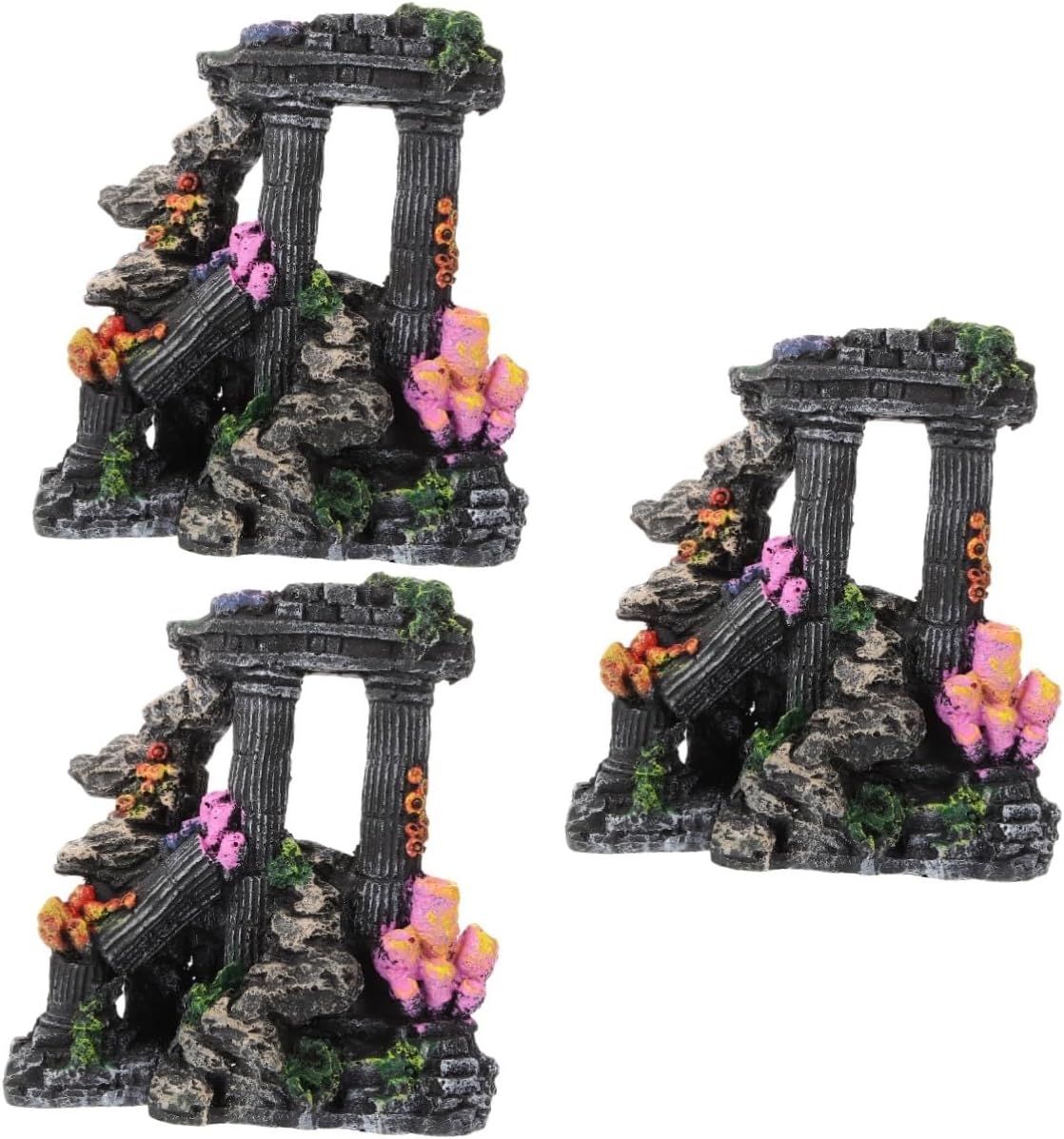 3pcs Fish Tank Decorations Ornaments Heater Plant Seashell Garland Canister Roman Statue Fish Tank Aquarium Fish Tanks Conch Net Feeder Fish Bowl Decorative Ro