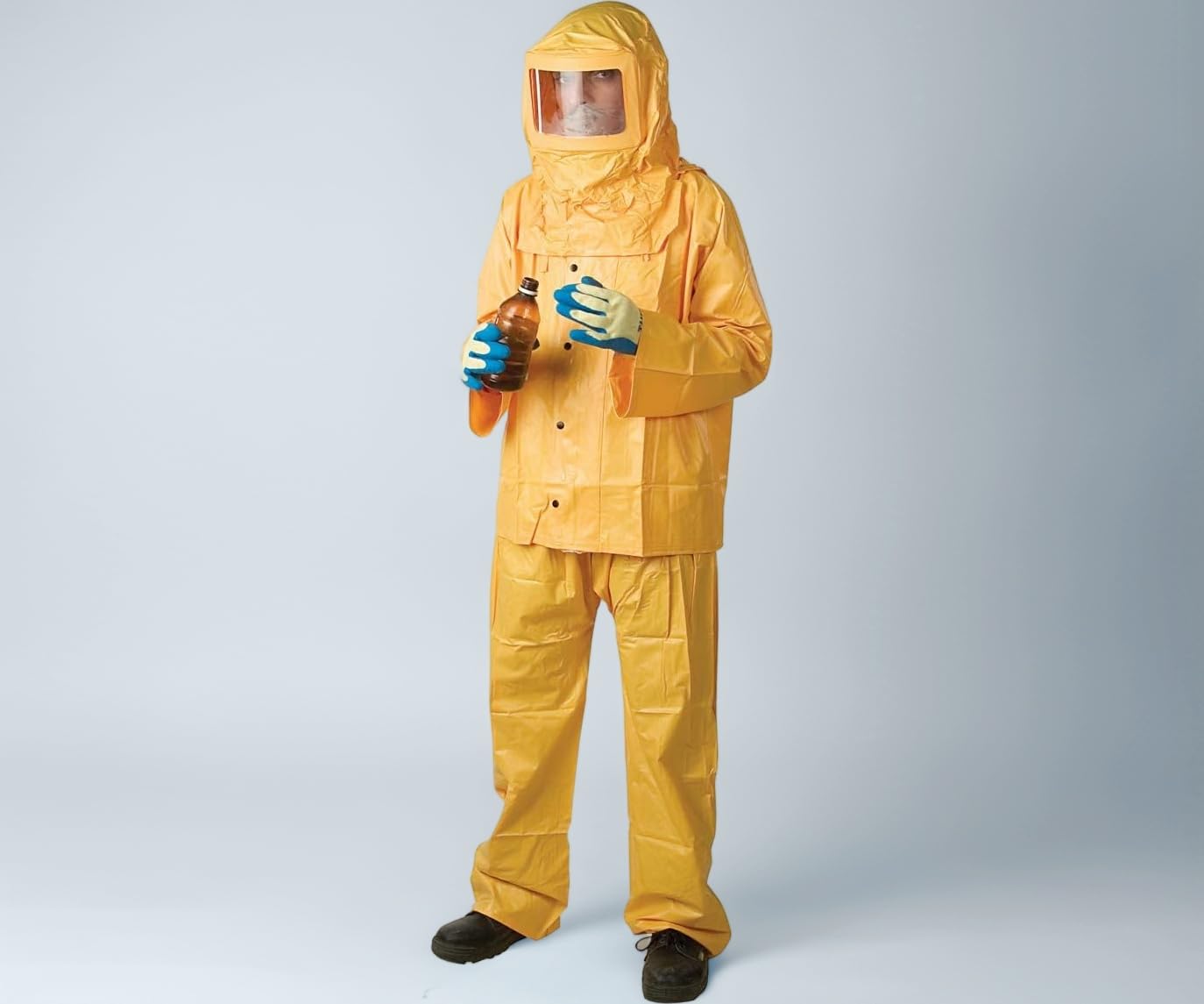 SAFETYZONE® PVC Chemical Suit Safety Protection from Chemical Splash Yellow Color with pant shirt & Hood