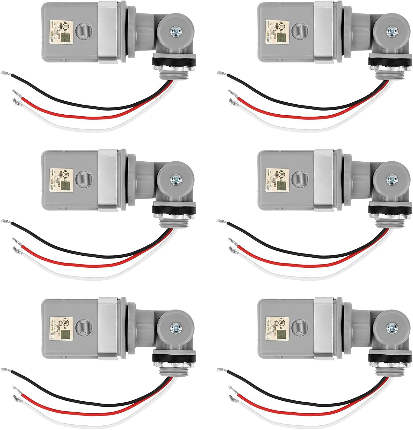 6pcs Photocell Sensor for Outdoor Lights, 120VAC IP54 Waterproof Dusk to Dawn Sensor Photoelectric Switch for Yard Parking Lot Street Landscape Lighting