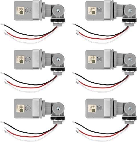 6pcs Photocell Sensor for Outdoor Lights, 120VAC IP54 Waterproof Dusk to Dawn Se